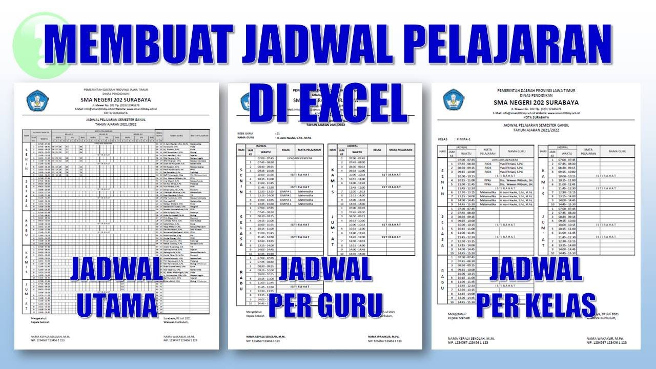 Cara Membuat Jadwal Pelajaran Di Excel - YouTube