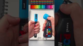 Activating my THICK Blue Posca Mop’r and Drawing with it! #shorts
