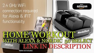 NordicTrack 50 Lb iSelect Adjustable Dumbbells, Works with Alexa, Sold as Pair   Sports & Outdoors