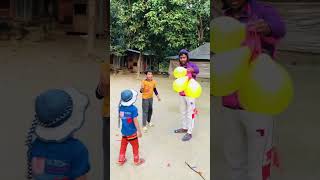 কি সুন্দর বেলুন হাতে সোনামনি(popping balloon challenge) #ballooon #funny #nature