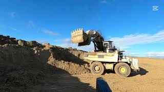 Terex RH170 Shovel Excavator Loading Terex Dumpers - Ptolemaida open coal mines