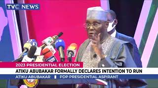 (WATCH VIDEO) Atiku Abubakar Formally Declares Intention to Run