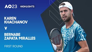 Karen Khachanov v Bernabe Zapata Miralles Highlights | Australian Open 2023 First Round