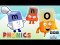 Phonics - Learn to Read | Letters M, N, O | Alphablocks