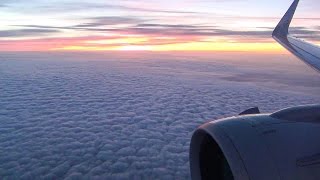 Sunrise with Amazing Moon View. Airbus A320-200. Milan - Frankfurt Flight LH259