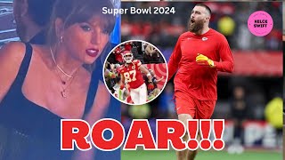 The crowd ROARS & Taylor Swift’s REACTION when Travis Kelce & Chiefs TAKES on the field Super Bowl