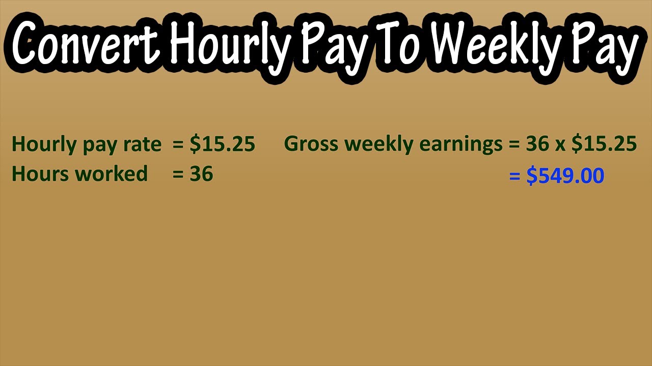 How To Convert Hourly Pay Rate (Earnings) To Weekly Pay Rate (Earnings ...