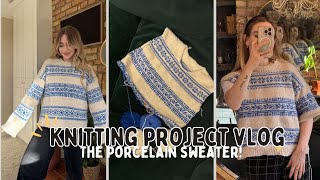 Knit the Porcelain Sweater With Me | Project Vlog