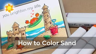 How to Color Sand with Lawn Fawn stamps