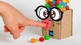 Press & Play DIY Gumball Machine from Cardboard