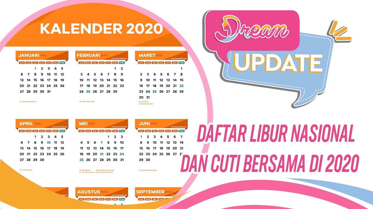 Catat! Daftar Libur Nasional Dan Cuti Bersama Di 2020 - YouTube