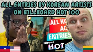 REACTION TO TOP 90 ALL ENTRIES BY KOREAN AND KPOP ARTISTS ON BILLBOARD HOT 100 | FIRST TIME WATCHING