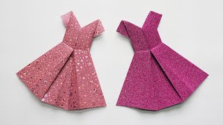 Easy Origami Dress 👗 Simple Paper Dresses | Crafts for School