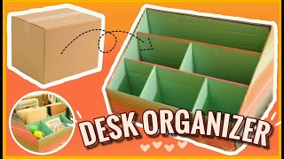 HOW TO MAKE A DESK ORGANIZER FROM CARDBOARD BOX - Easy & Small