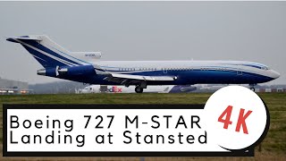 [4K] RARE  Boeing 727 M-STAR Starling Aviation landing at London Stansted Airport.