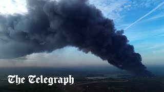 Large factory fire breaks out as residents warned over fumes