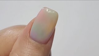 5분 네일수업 - 무지개 마블 How to do rainbow marble #art #nailart  #셀프네일