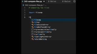 To compare files, you can use the "filecmp" module with its function "cmp".