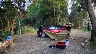 初訪「羅山林道」原始森林。車宿7.8K觀景平台獨佔最美風景。享受野營炊食樂趣。一覺到天明。