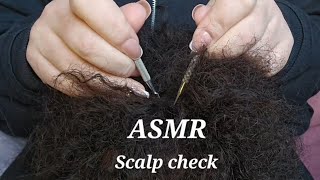 ASMR scalp check, scratching, picking ✨️ ear check ✨️ with soft/inaudible whispering (close up)