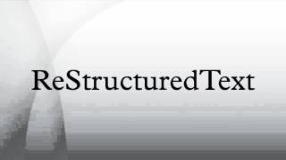 ReStructuredText