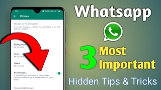 3 Most Important Hidden tips and tricks in whatsapp Read Receipts | how to hide whatsapp blue ticks