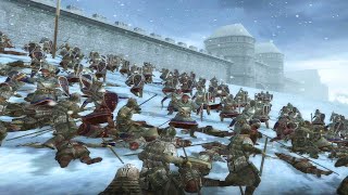 BRUTAL MEDIEVAL SIEGE IN A BLIZZARD! -2V3 Siege | Medieval 2 Total War
