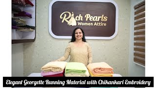 Elegant Georgette Running Material with Chikankari Embroidery