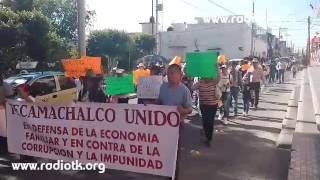 AVANCE: Así inicia en Tecamachalco la marcha contra el gasolinazo