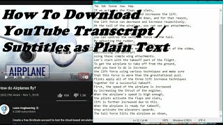 How To  Download YouTube Transcript / Subtitles as Plain Text The Easiest Way