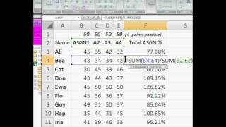 01 Excel Spreadsheet Functions: Basic Gradebook