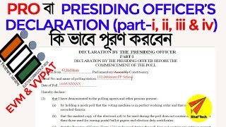 Pro Declaration or Declaration By The Presiding Officer Before The Commencement Of The Poll