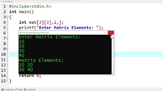 c program to print matrix | learn coding