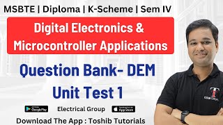 Digital Electronics \u0026 Microcontroller Applications (DEM) | Unit Test 1 | Question Bank | Diploma