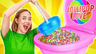 HOW TO MAKE LARGEST CANDY EVER! || Giant Edible Toilet! Funny Food Gadgets \u0026 Hacks By 123 GO! TRENDS