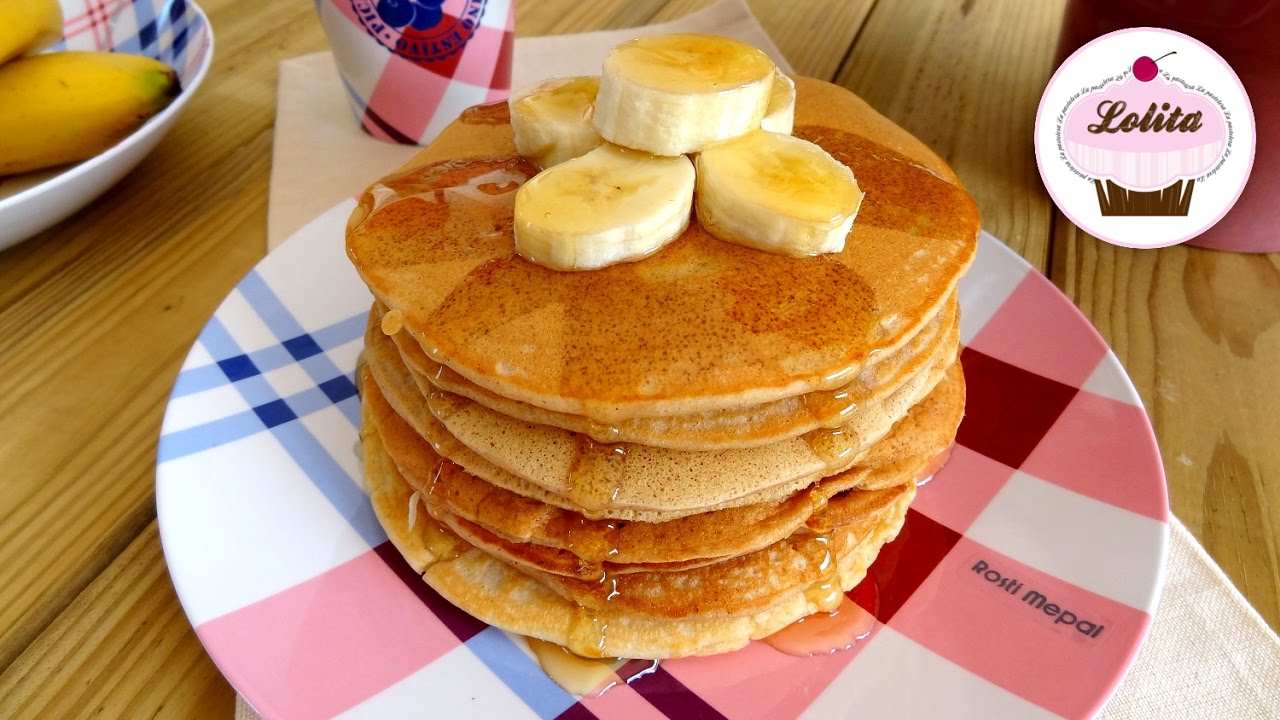 Receta De Pancakes Americanos De Plátano Con Miel | Pancakes Saludables ...