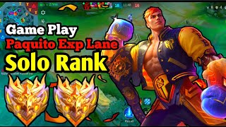 GAMEPLAY PAQUITO EXP LANE SOLO RANK ||| MOBILE LEGENDS BANG BANG