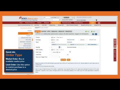 How to buy stocks on ICICIdirect.com How to buy stocks on ICICIdirect.com