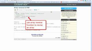 PHP Tutorial Array Reverse