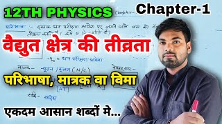 वैद्युत क्षेत्र की तीव्रता, परिभाषा, मात्रक वा विमा | Class 12th Physics