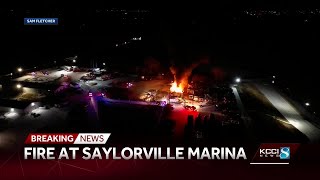 Fire crews battle blaze at Saylorville Marina