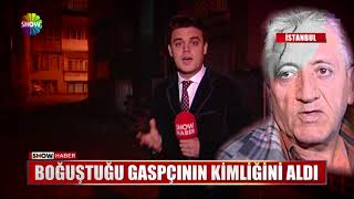 Boğuştuğu gaspçının kimliğini aldı