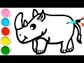 How to Draw a RHINO ( Rhinoceros ) | Step by Step