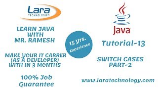 Tutorial-13 | Switch Cases Part-2 | Java Tutorial for Beginners | Lara Technology