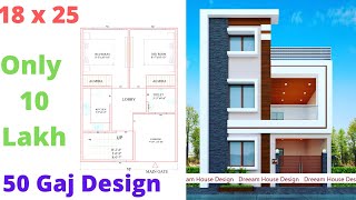 18 x 25 house plan | 50 Gaj plot design | 20 x 30  Village type 2 Bedroom House |Dream House Design|