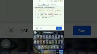 write a python program to add two numbers with user input. #shorts #shortvideo #viral