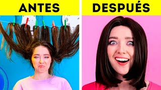 PROBLEMAS DE LAS CHICAS CON CABELLO CORTO VS LARGO || LUCHAS DE UÑAS LARGAS