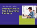 Introduction to: The E-Learning Platform