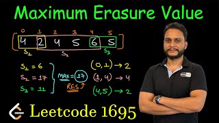 Maximum Erasure Value | Leetcode 1695 | Sliding Window