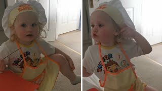 Toddler waiter makes it clear she doesn't serve peace & quiet #Shorts
